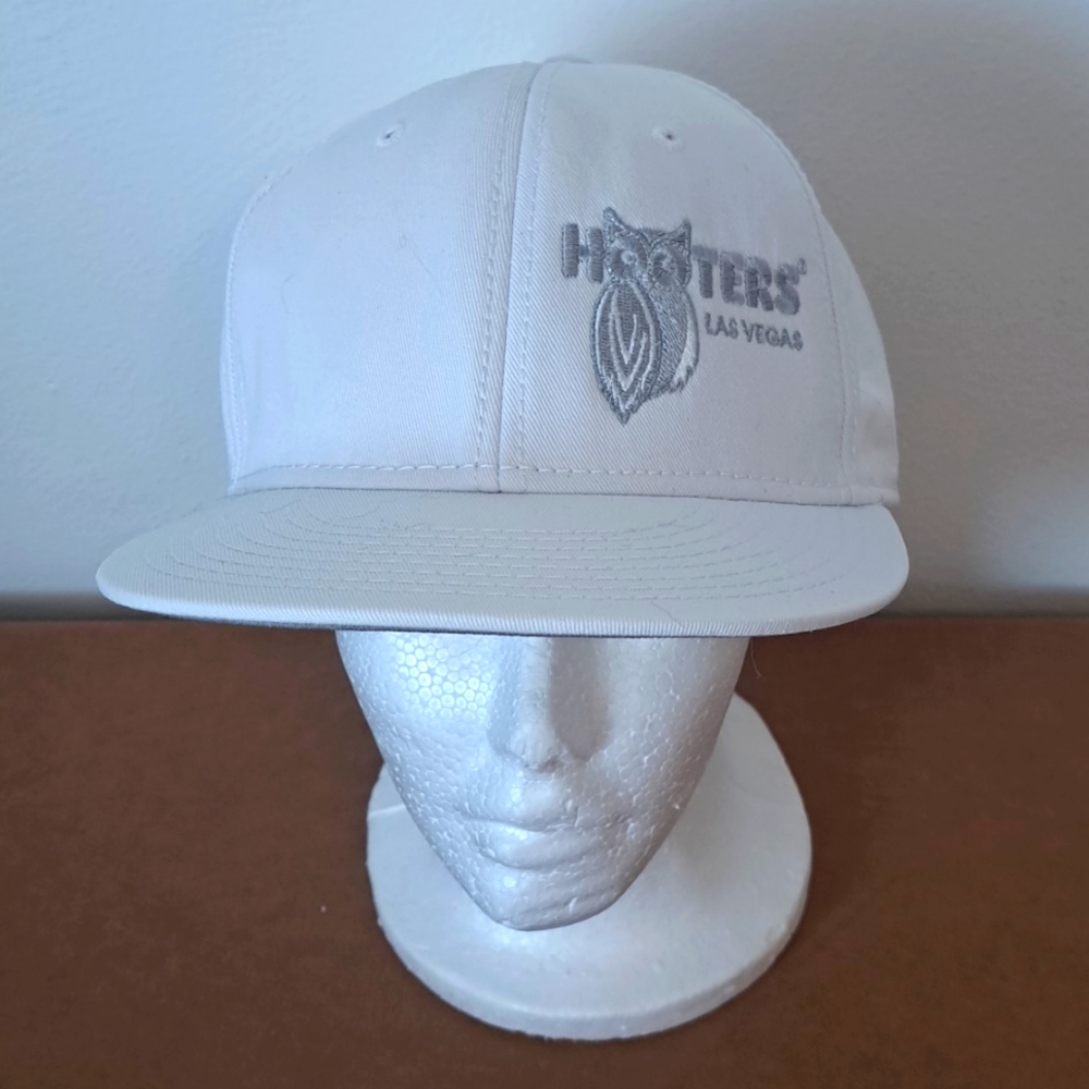 Hooters Las Vegas white snapback baseball hat the orange owl unisex cap.